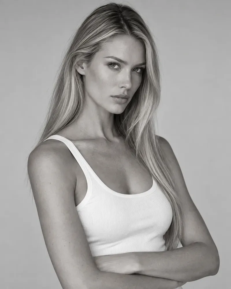 Three simple black and white photos of a model in a white top and jeans, the natural kind of photos to take when starting out